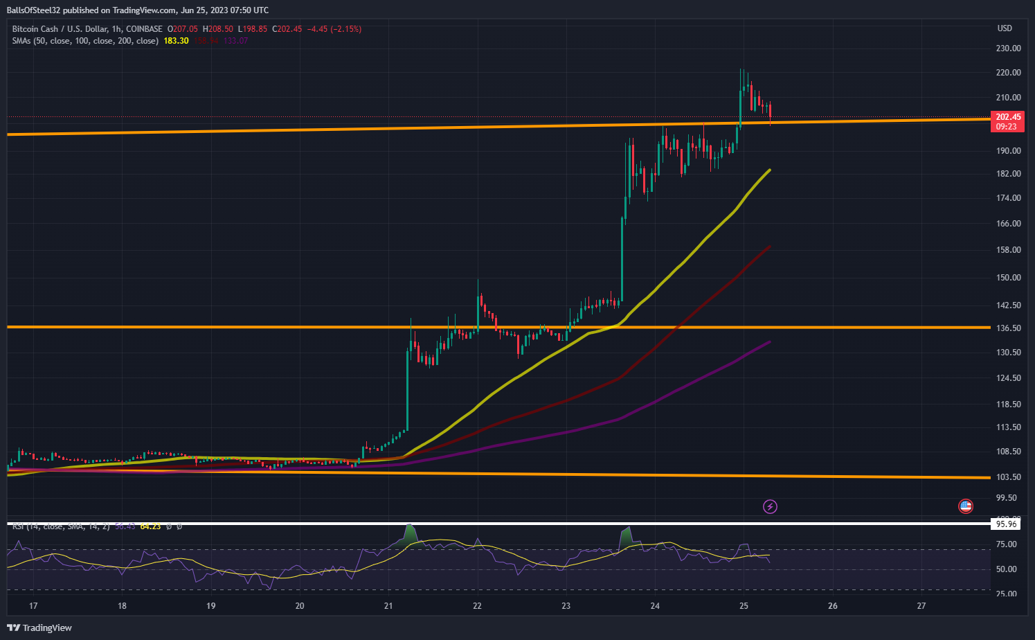 COINBASE:BCHUSD Chart Image by BallsOfSteel32