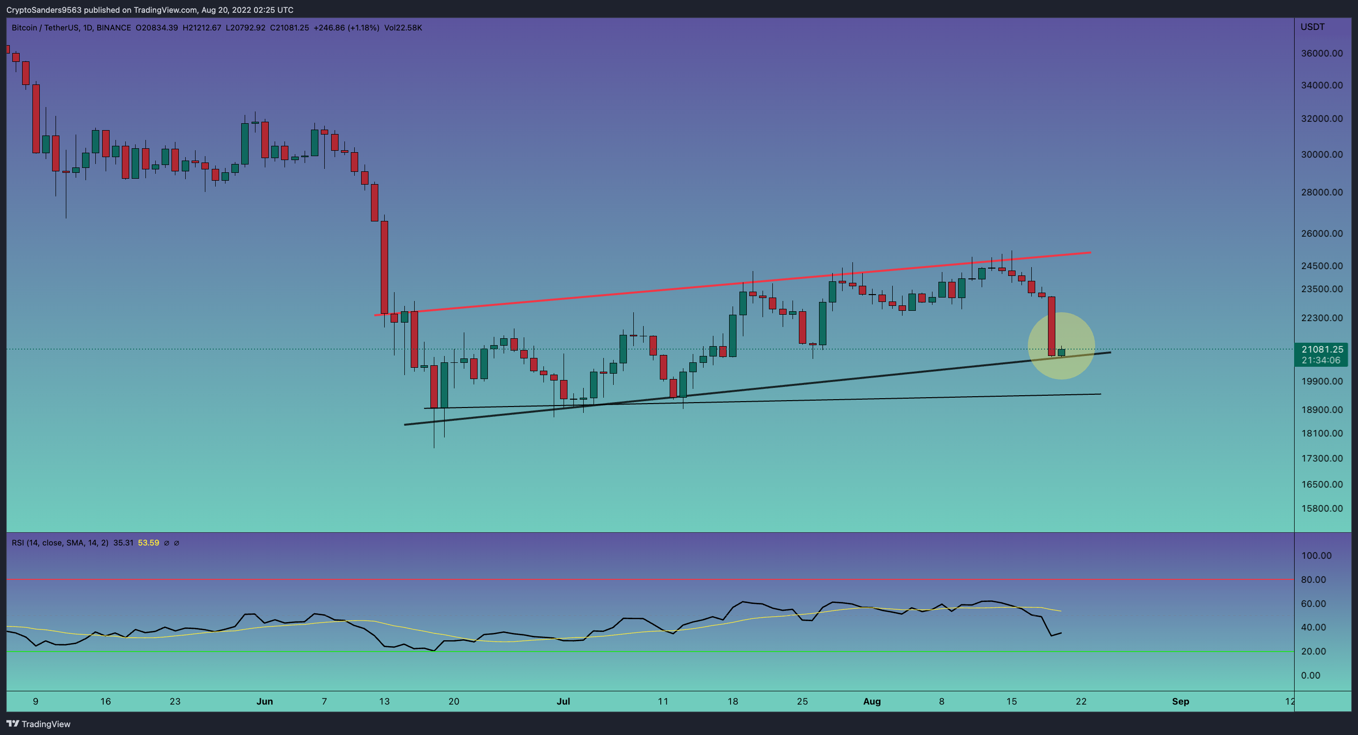 Immagine del grafico BINANCE:BTCUSDT di CryptoSanders9563