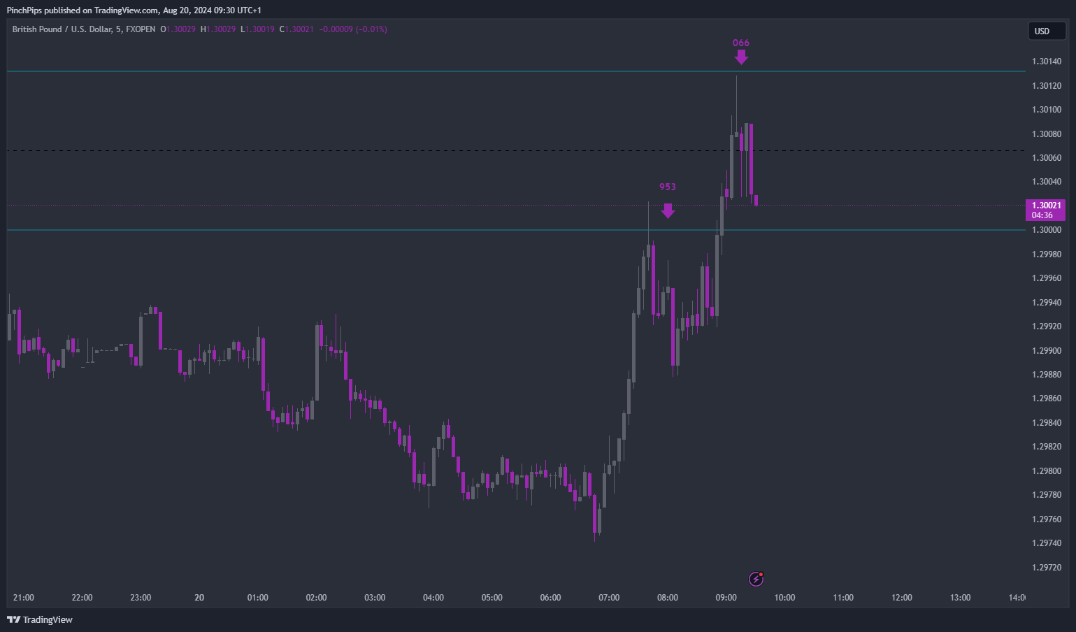Imej Carta FXOPEN:GBPUSD oleh PinchPips
