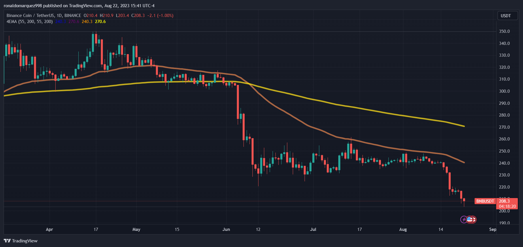 BINANCE:BNBUSDT Chart Image by ronaldomarquez998