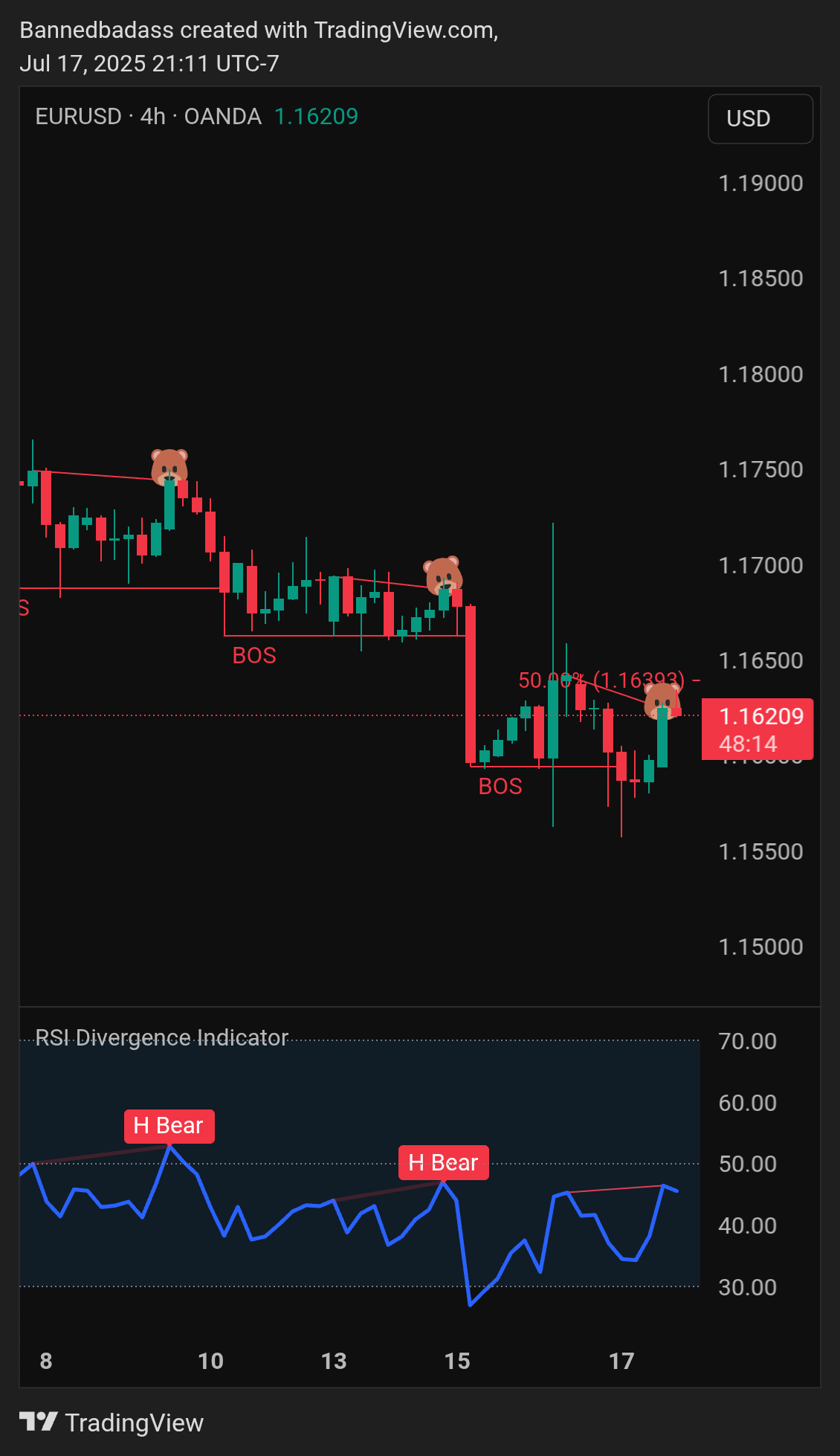 Immagine del grafico OANDA:EURUSD di Bannedbadass