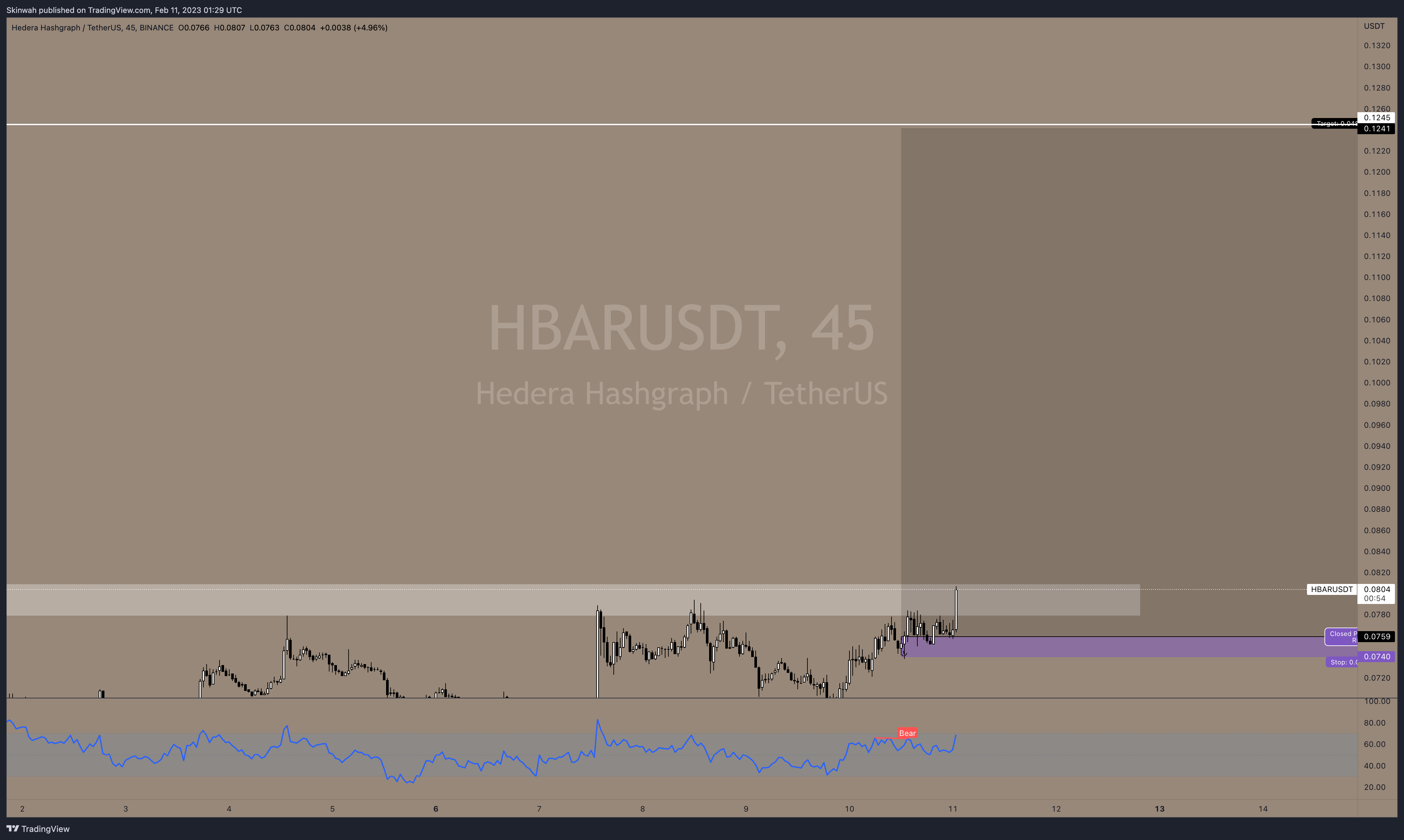 Immagine del grafico BINANCE:HBARUSDT di Skinwah