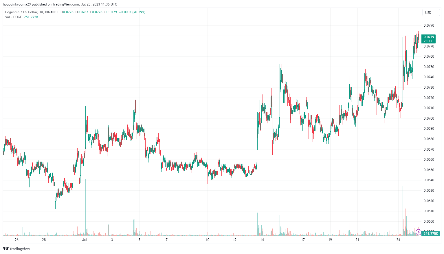 Immagine del grafico BINANCE:DOGEUSD di hououinkyouma29