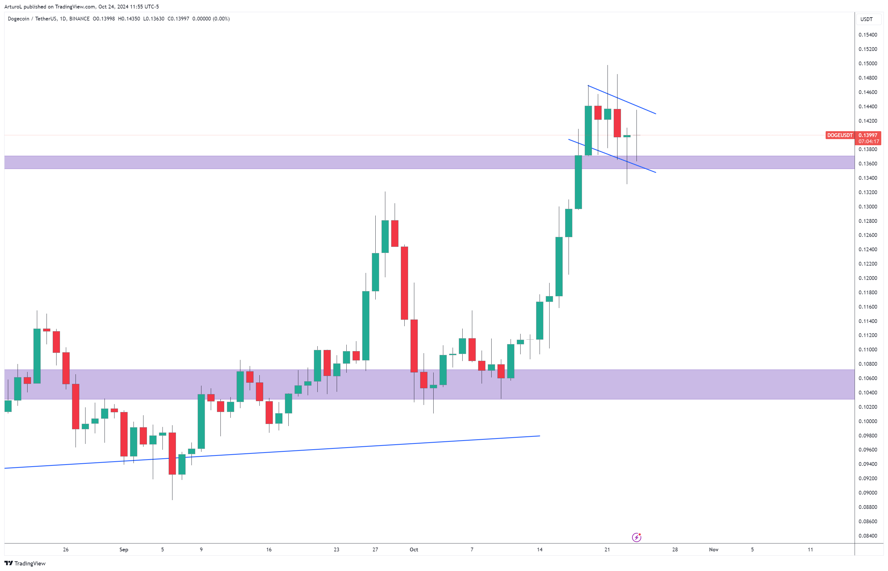 Immagine del grafico BINANCE:DOGEUSDT di ArturoL