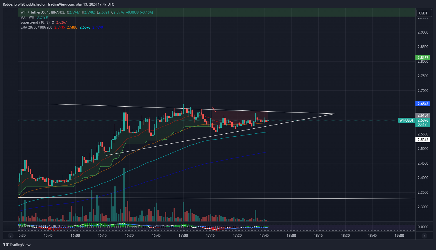 BINANCE:WIFUSDT圖表圖片，作者：Robbanbro420