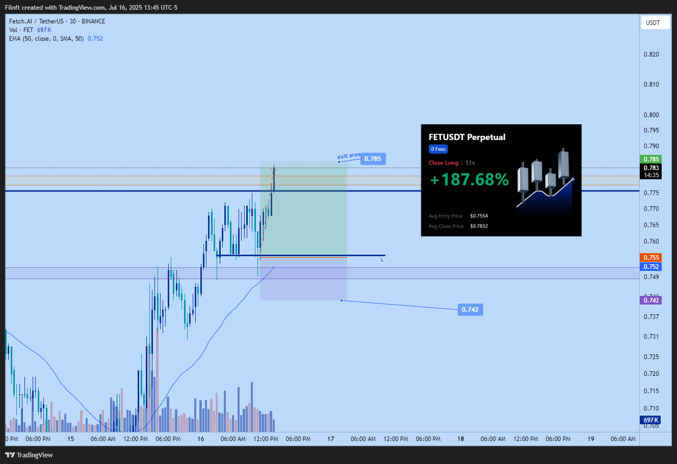 Immagine del grafico BINANCE:FETUSDT di Filnft