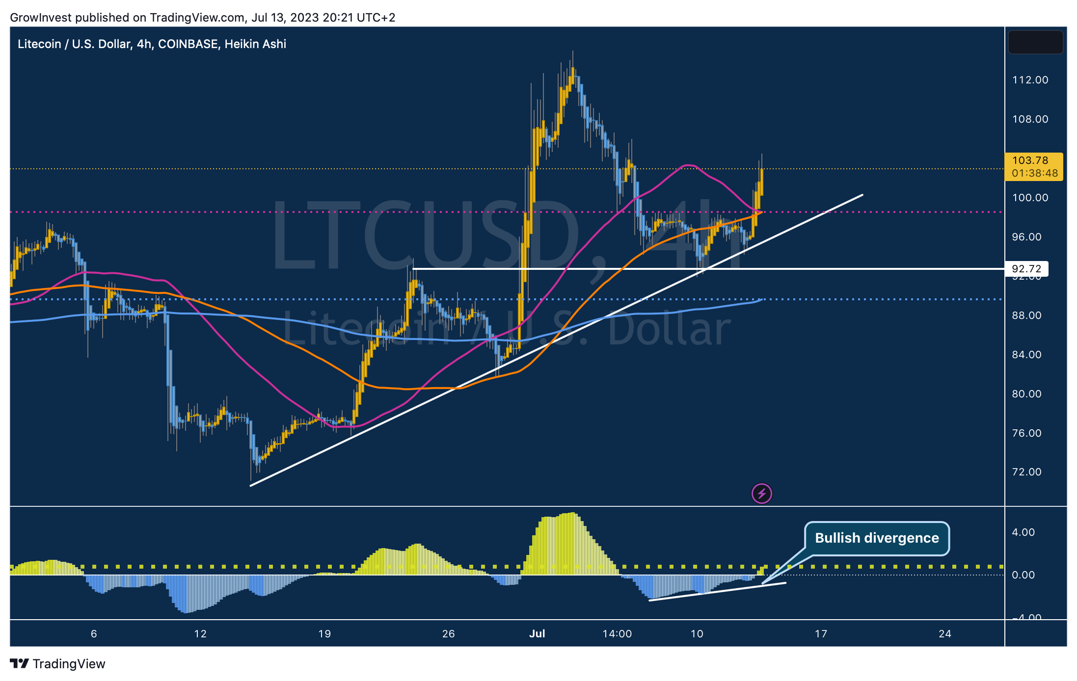 GrowInvest tarafından COINBASE:LTCUSD Grafik Görseli