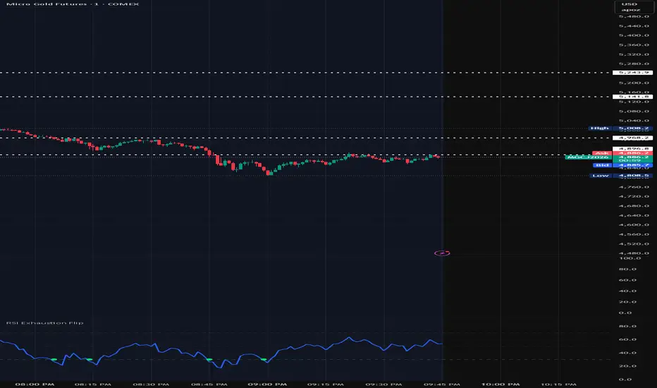 RSI Exhaustion Gate (Visual Flip): indicador de Nhmoore2010 — TradingView